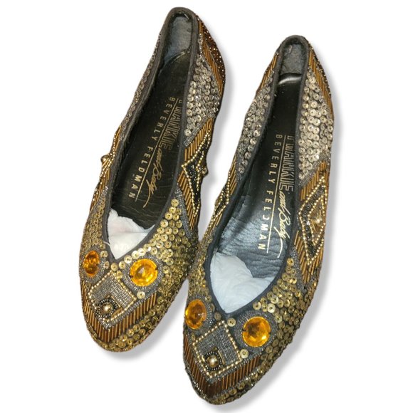 Frankie and baby by Beverly Feldman Beaded Flat Tribal New Size 6.5